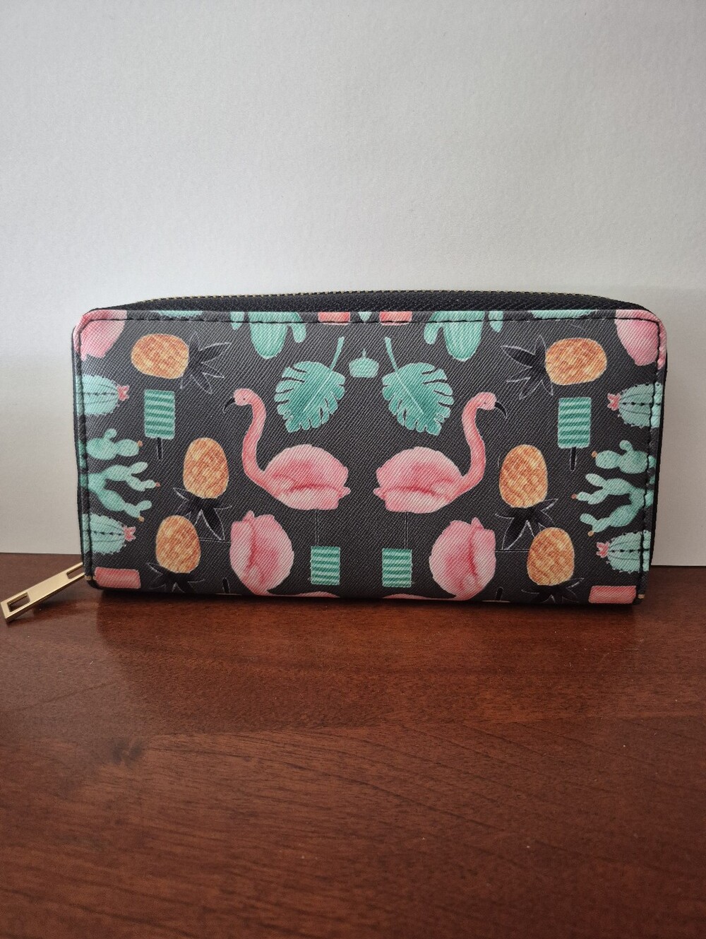 Tropical Flamingo Zip Wallet